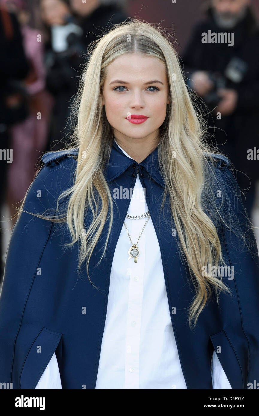 Gabriella Wilde arrives for the Burberry Prorsum fashion collection during  London Fashion Week Stock Photo - Alamy