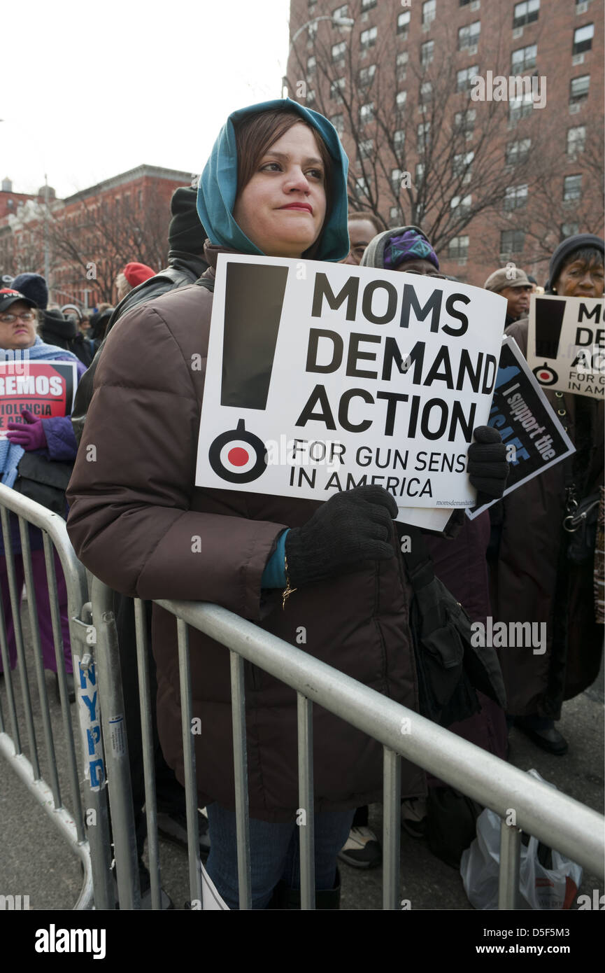 Anti-gun rally in the Harlem neighborhood of Manhattan, on March 21 ...
