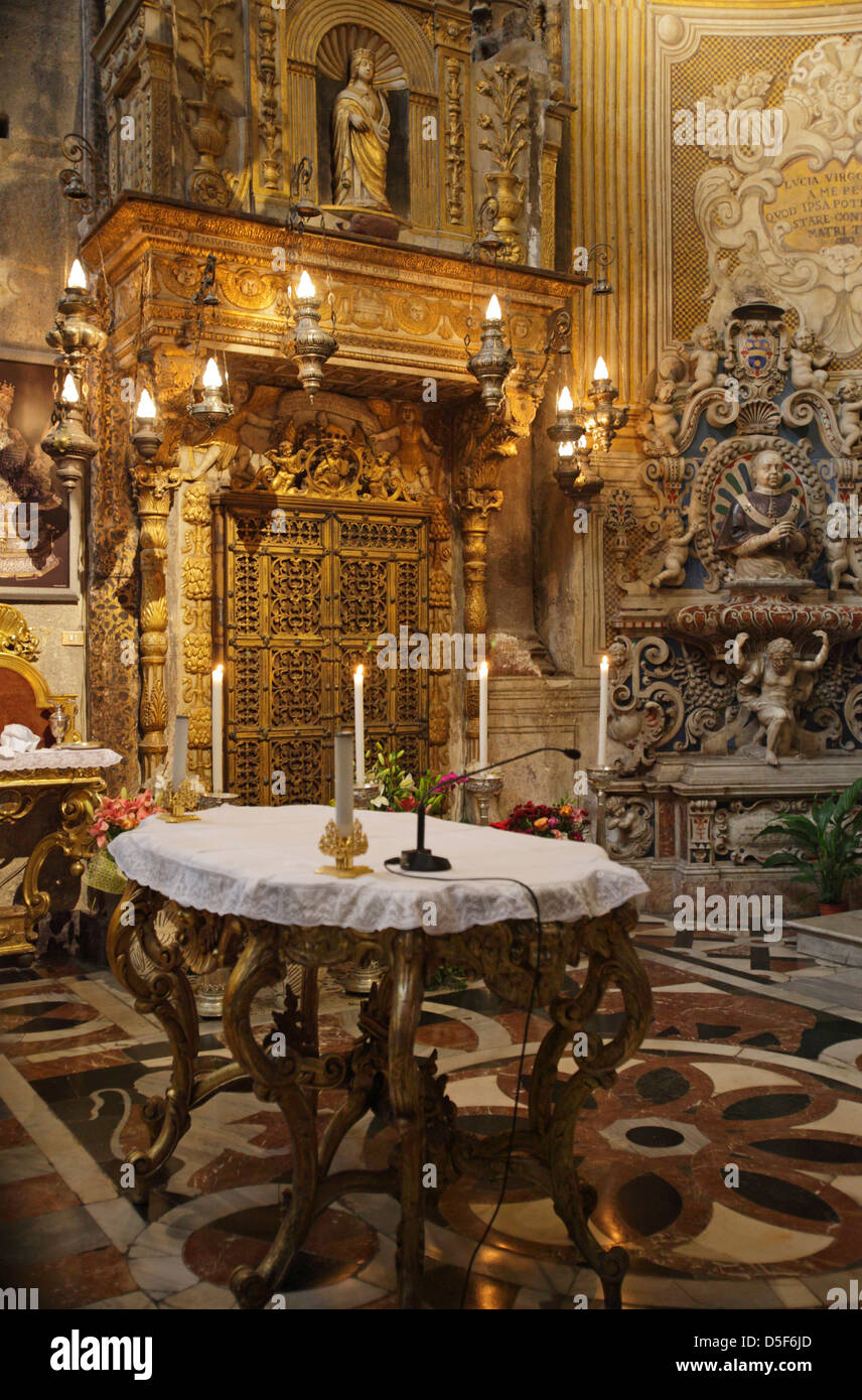 Chapel of Saint Agatha in the Cathedral of Catania, Sicily, Italy Stock Photo