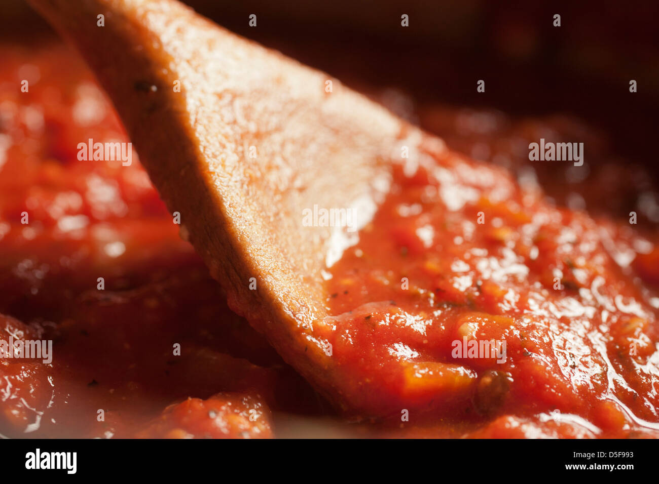 Pot of traditional Italian Tomato Sauce Stock Photo