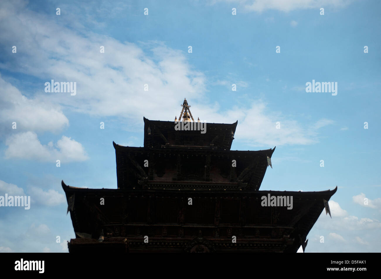 Low angle view of Taleju Temple, Hanuman Dhoka, Durbar Square, Kathmandu, Nepal Stock Photo