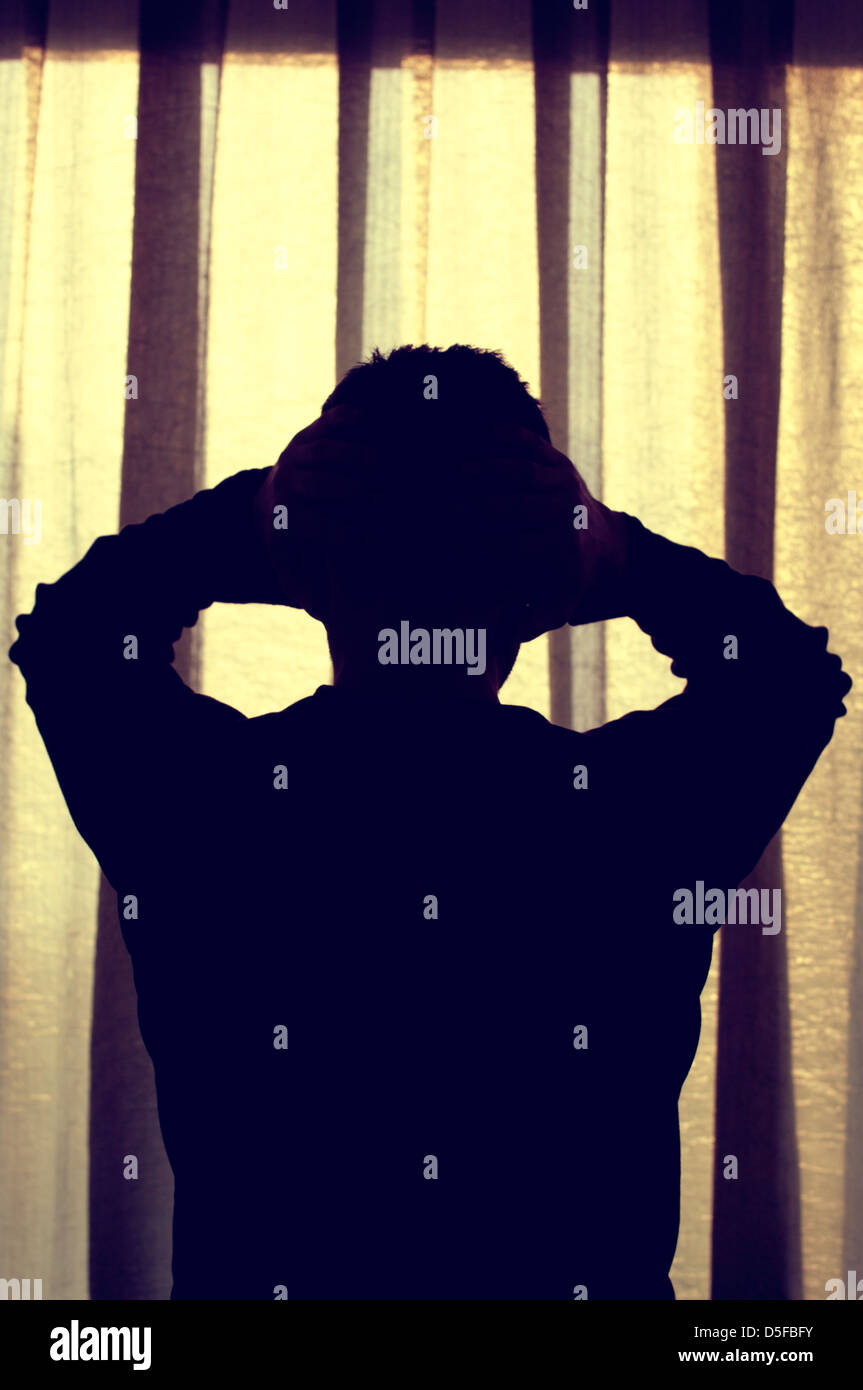 Back of man head silhouette hi-res stock photography and images - Alamy