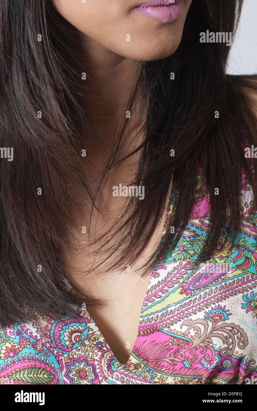 Woman with dark hair hi-res stock photography and images - Alamy