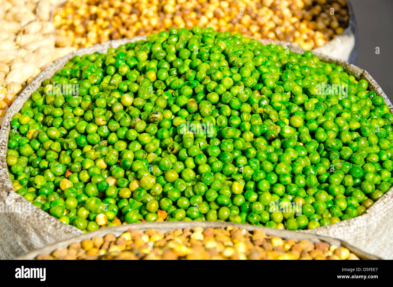 green peas in asia street market, India Stock Photo Alamy