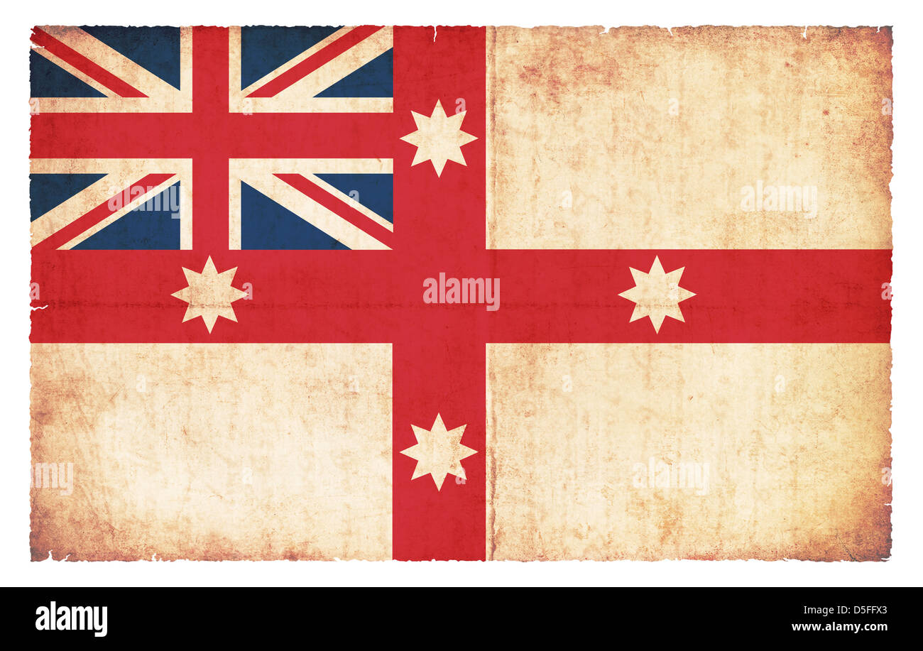 Historic flag of Australia created in grunge style, valid 1830 Stock Photo