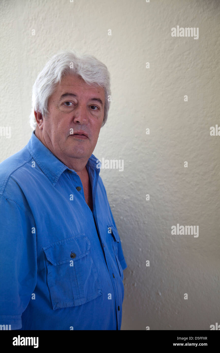Man With Silver Hair Stock Photo