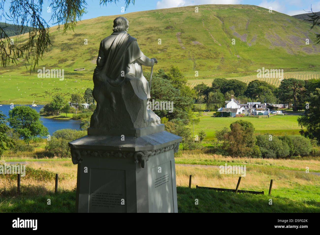 James Hogg monument, Tibbie Shiels Inn, St Mary's Loch, Borders Region, Scotland Stock Photo