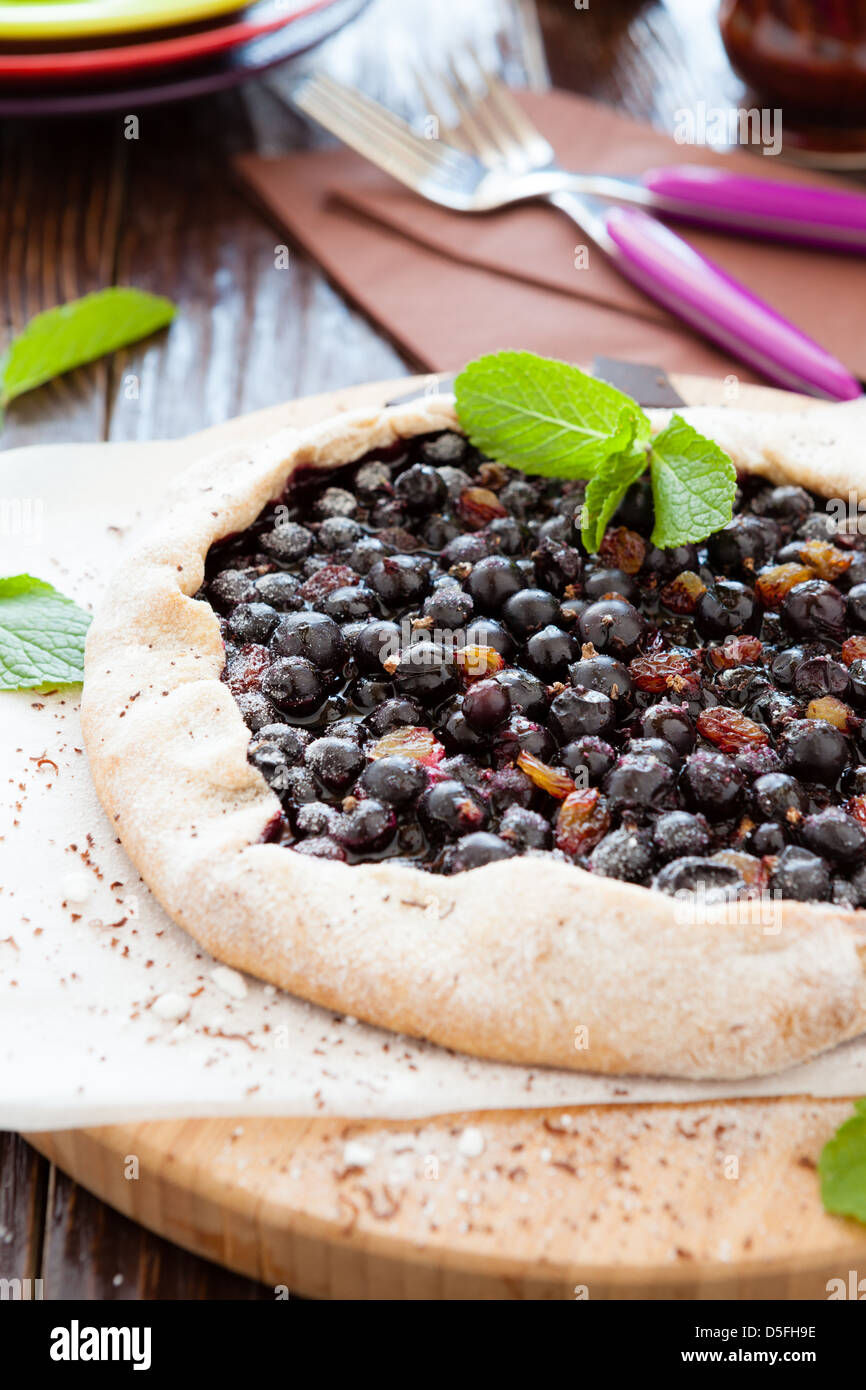 homemade berry sea biscuit with raisins, closeup Stock Photo