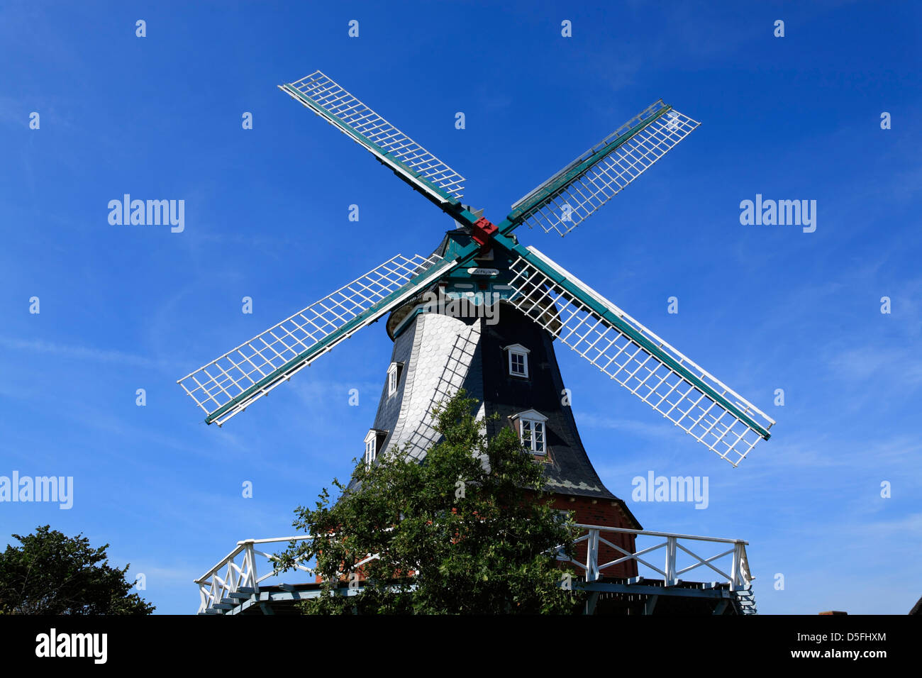 Foehr Island, windmill in Borgsum, Schleswig-Holstein, Germany Stock Photo