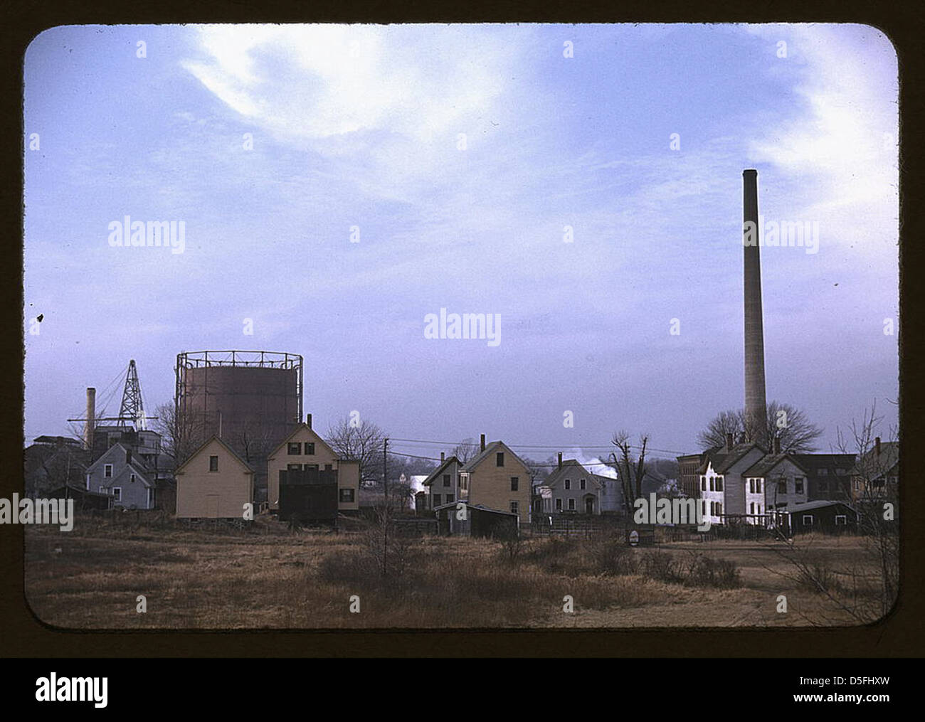 Industrial town in Massachusetts, possibly New Bedford (LOC Stock Photo