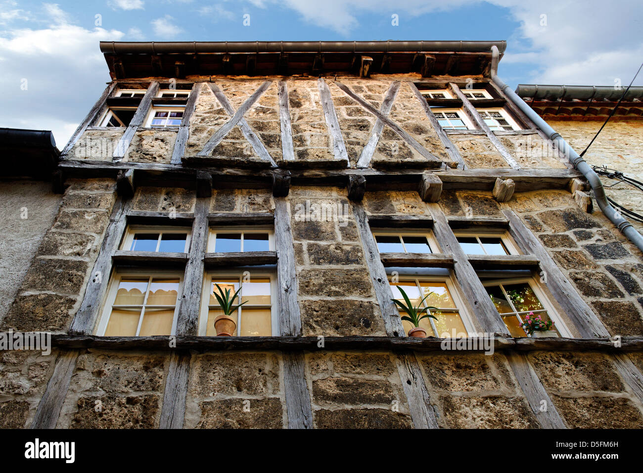 Old building in St Antonin Noble Val, Tarn et Garonne, France Stock Photo