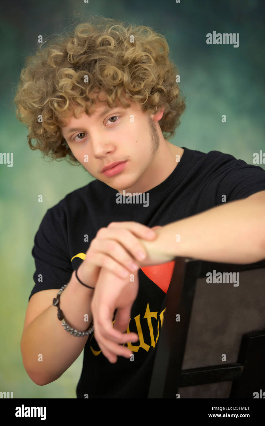 timelyotter301 light skinned black teen boy with short curly hair and  microphone