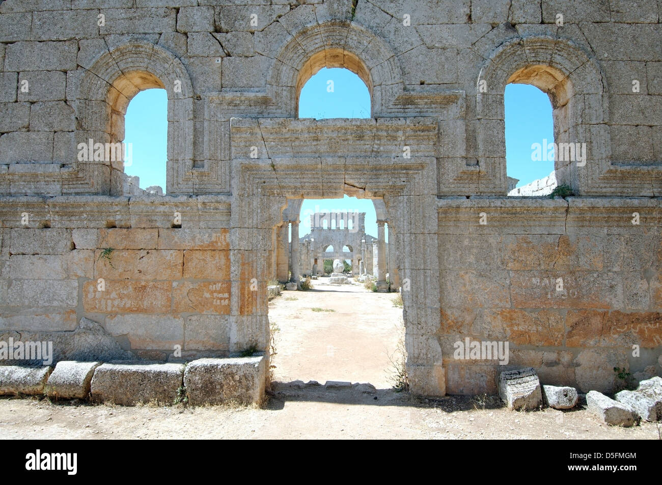 Ruins of the Church of Saint Simeon Stylites, Syria Stock Photo