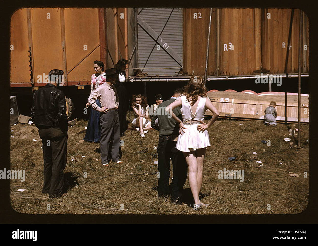 'Backstage' at the 'girlie' show at the Vermont state fair, Rutland (LOC) Stock Photo