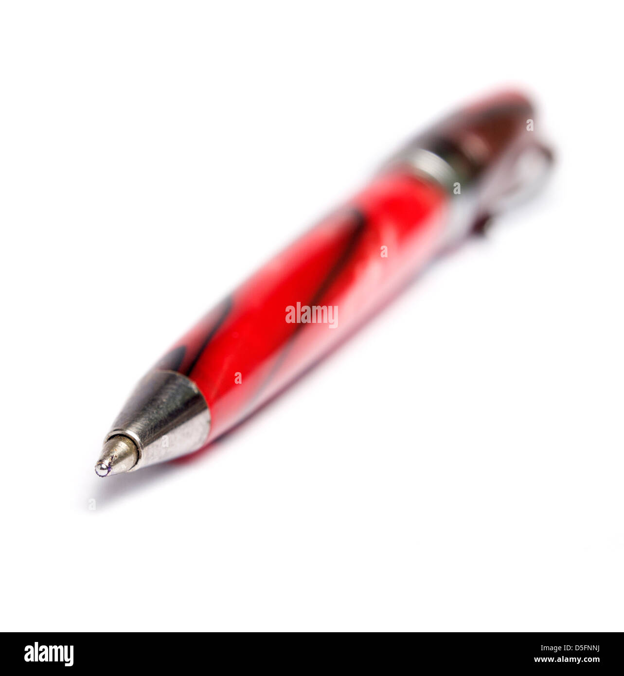 Red ballpoint pen isolated on white background Stock Photo