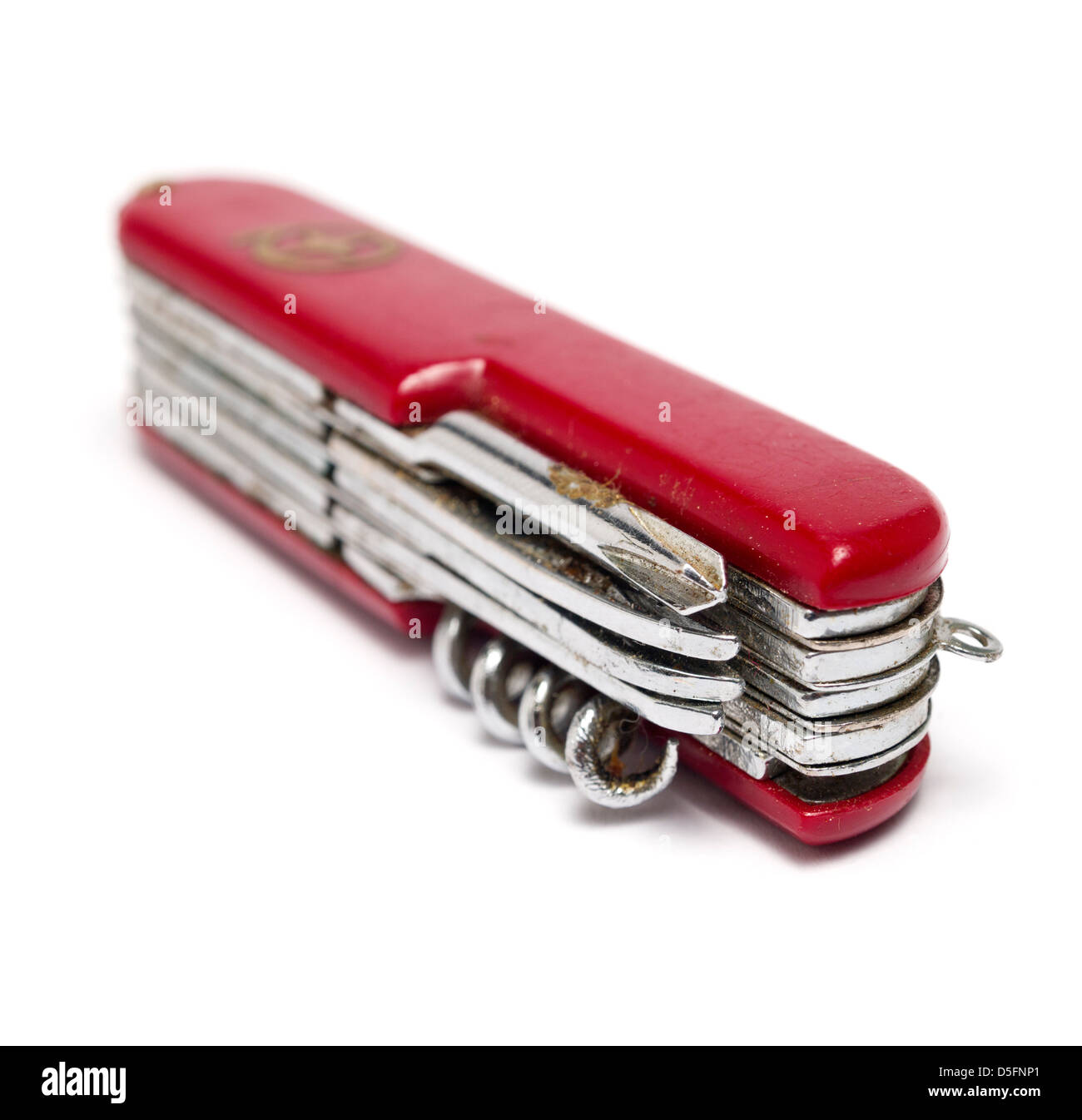 Red swiss army knife isolated on white background Stock Photo Alamy