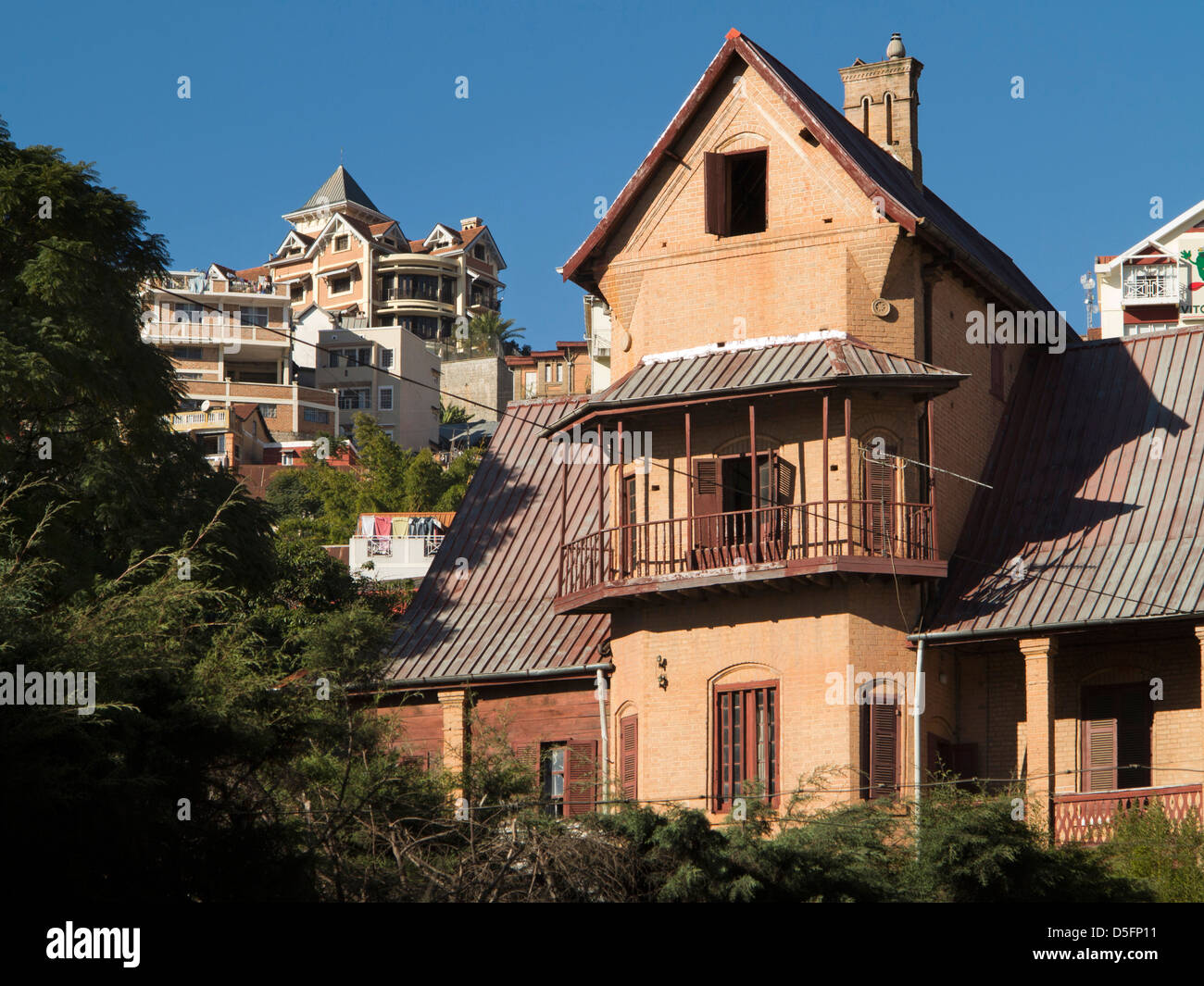 Madagascar, Analamanga Antananarivo, (Tananarive) vernacular house architecture Stock Photo
