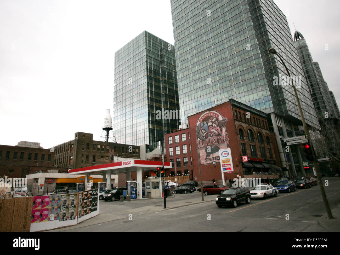An Esso gas station located downtown Montreal, Quebec Stock Photo Alamy