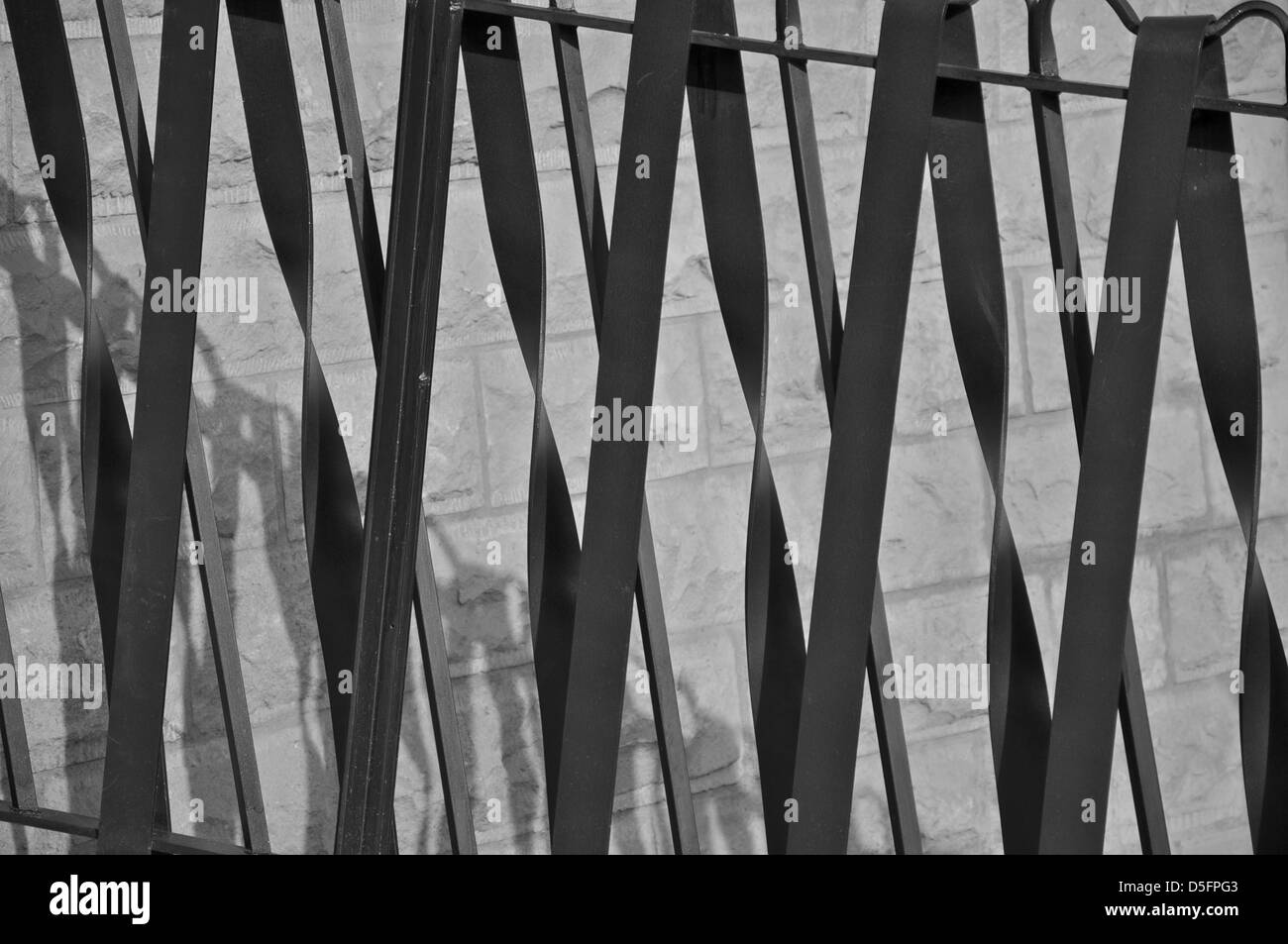 Black and white close-up of fence Stock Photo - Alamy