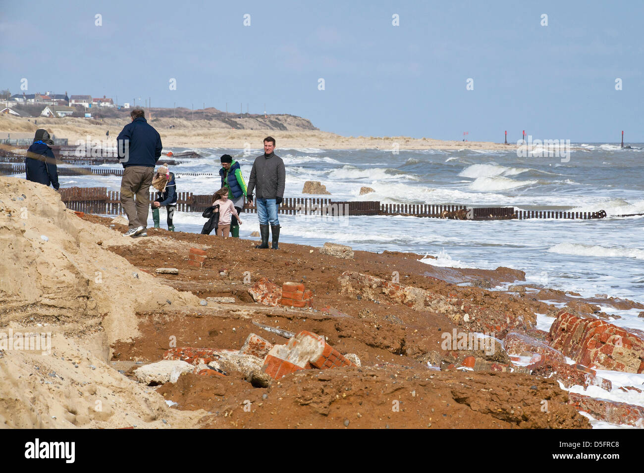 CaisterOnSea, Norfolk, UK. 1st April 2013. Beach erosion at Caister