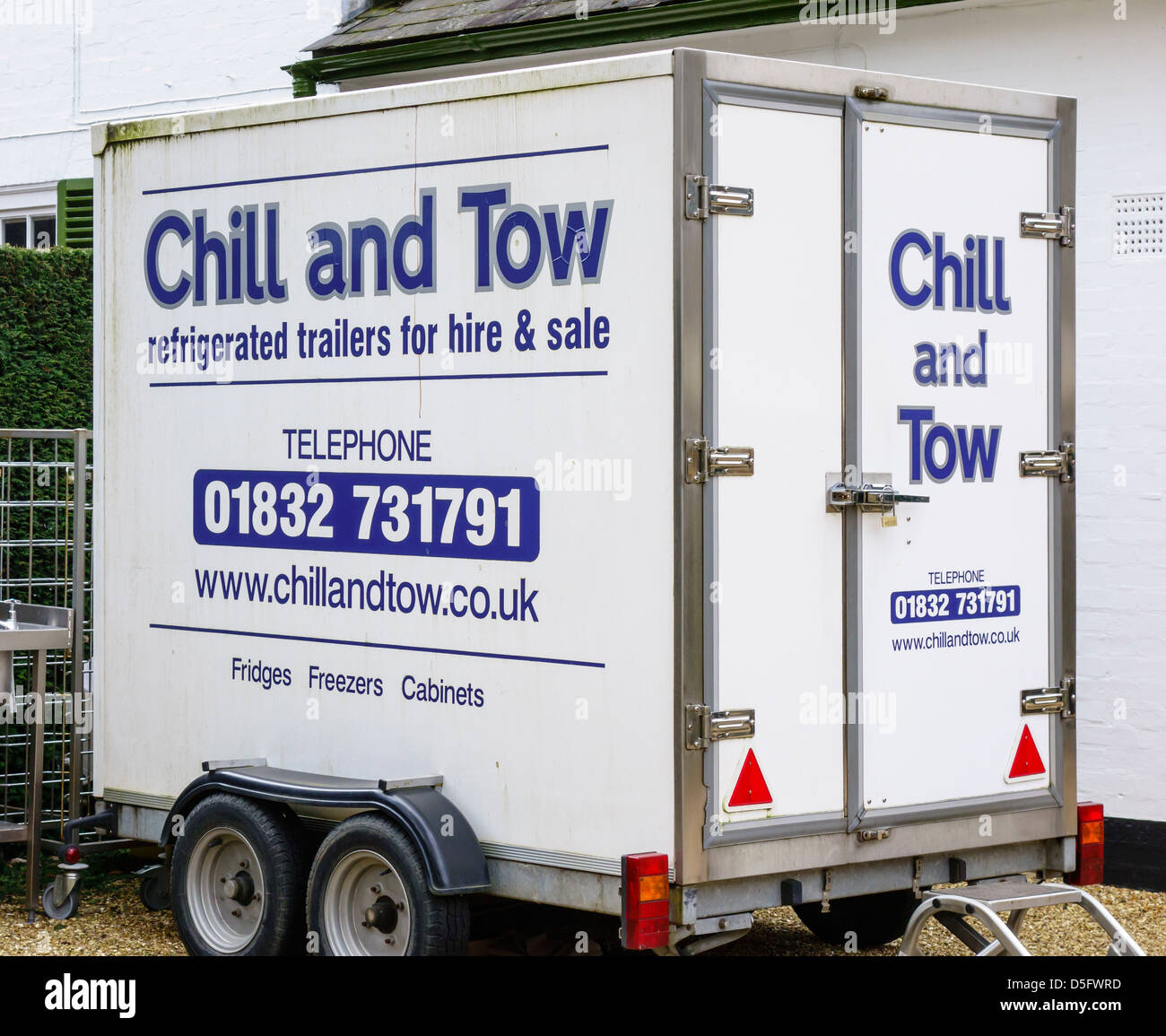 Chill and Tow Refrigerated Trailer Hire Stock Photo