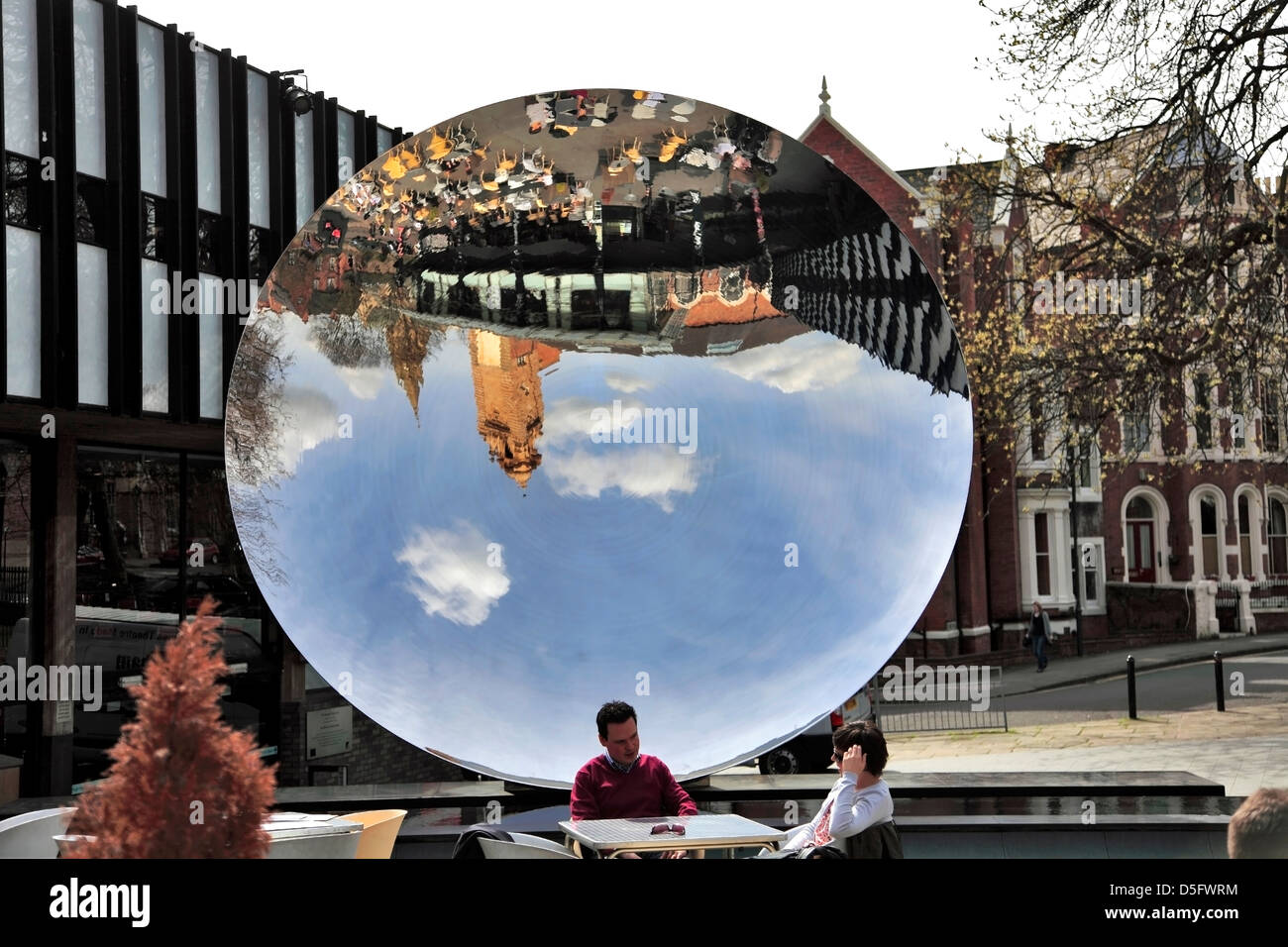 Nottingham Playhouse Theatre and the Sky Mirror, Nottingham city centre, Nottinghamshire, England, Britain; UK Stock Photo