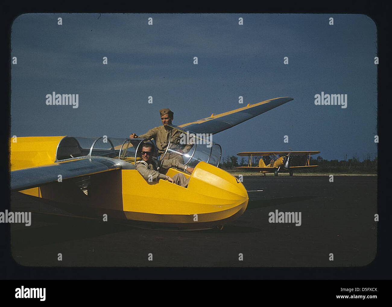 Marine lieutenant, glider pilot in training, ready for takeoff at Page