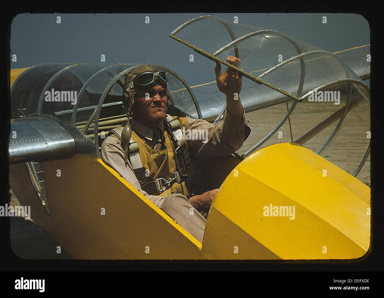 Marine lieutenant, glider pilot in training, at Page Field, Parris