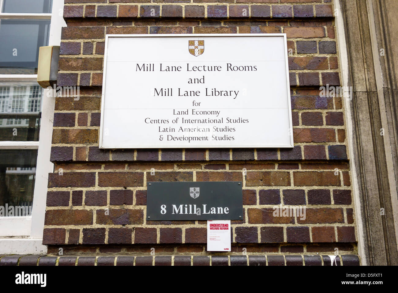 Cambridge England Mill lane Lecture Room & Library Stock Photo