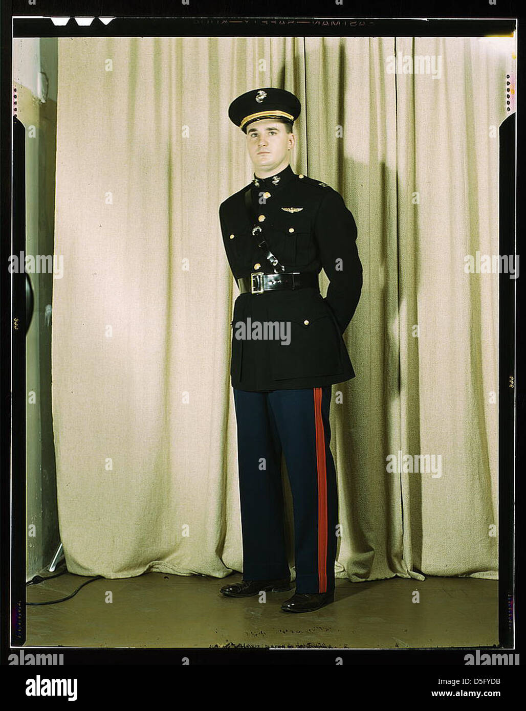 Marine Corps Captain in dress blue uniform, W[orld] W[ar] II (LOC) Stock Photo