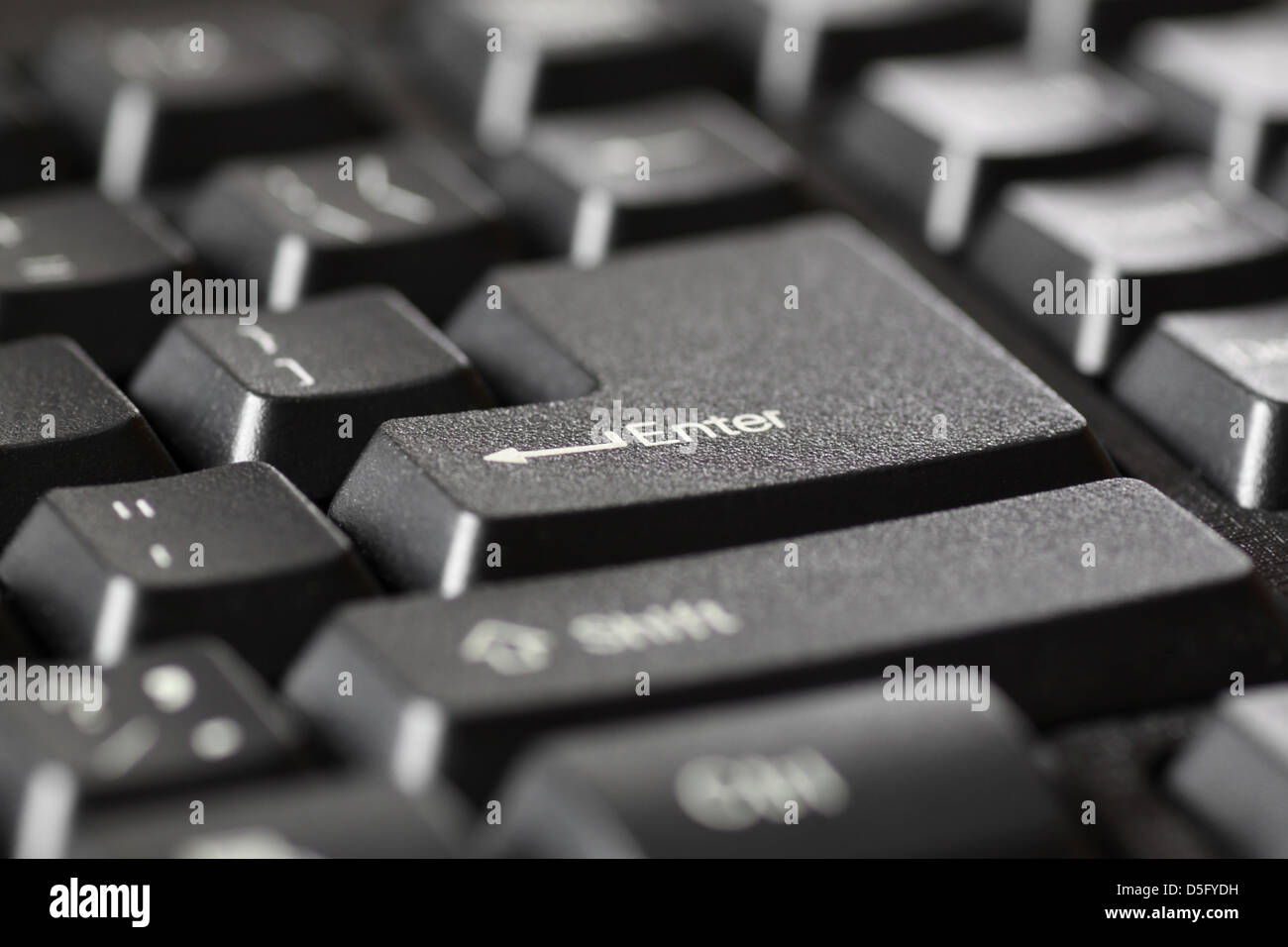 close up of Enter key on keyboard Stock Photo