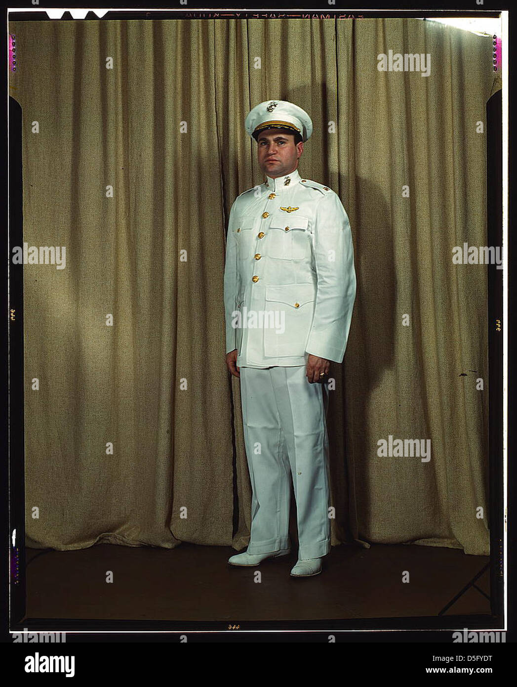 Marine Corps Major in dress white uniform, W[orld] W[ar] II (LOC) Stock Photo