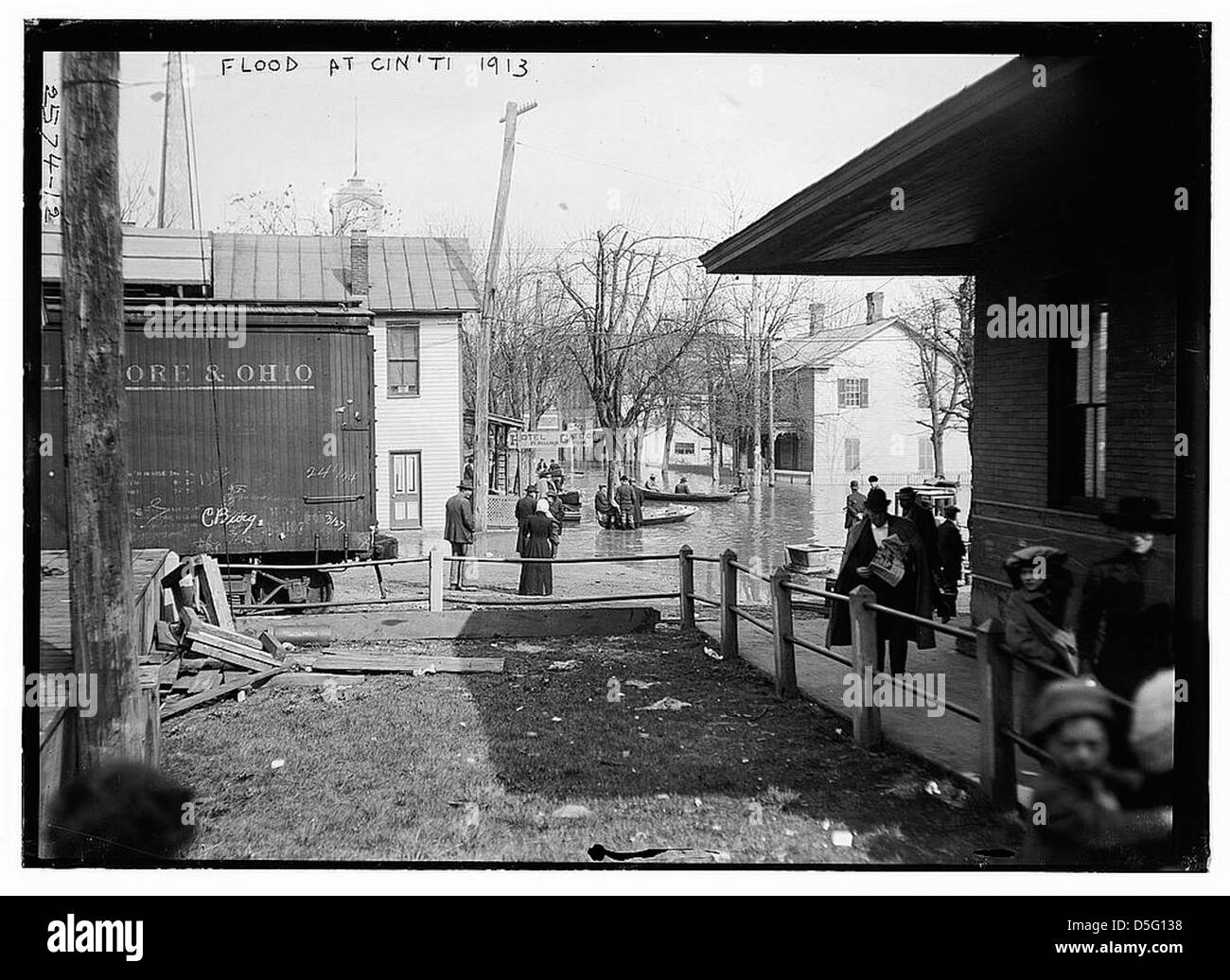 Flood at Cincinnati - 1913 (LOC) Stock Photo