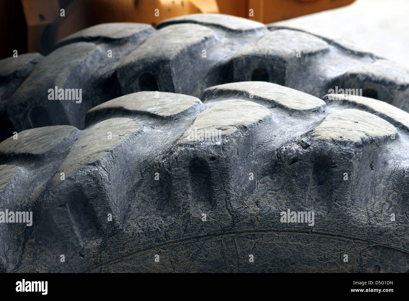 excavator tires Stock Photo