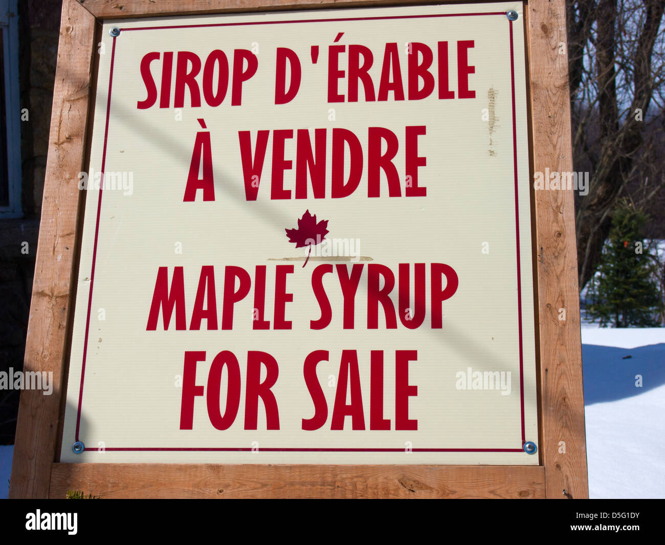 Bilingual sign, french and english sign Stock Photo