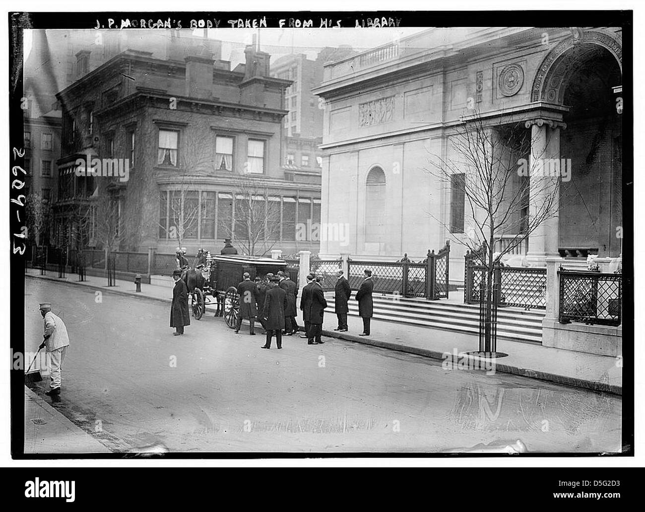J.P. Morgan's body taken from his library (LOC) Stock Photo