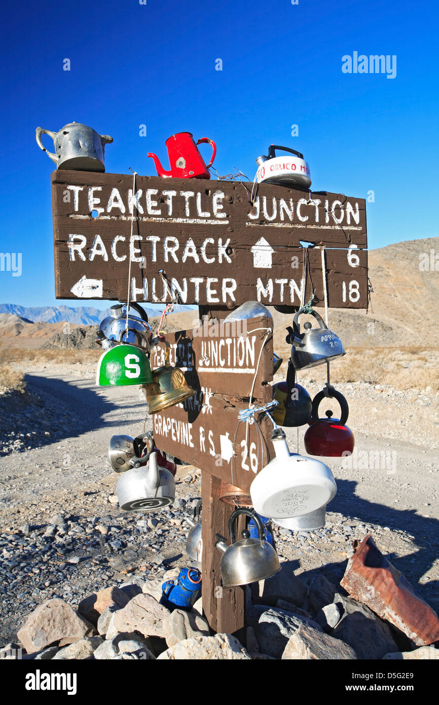 Teakettle Junction, Death Valley National Park, California USA Stock