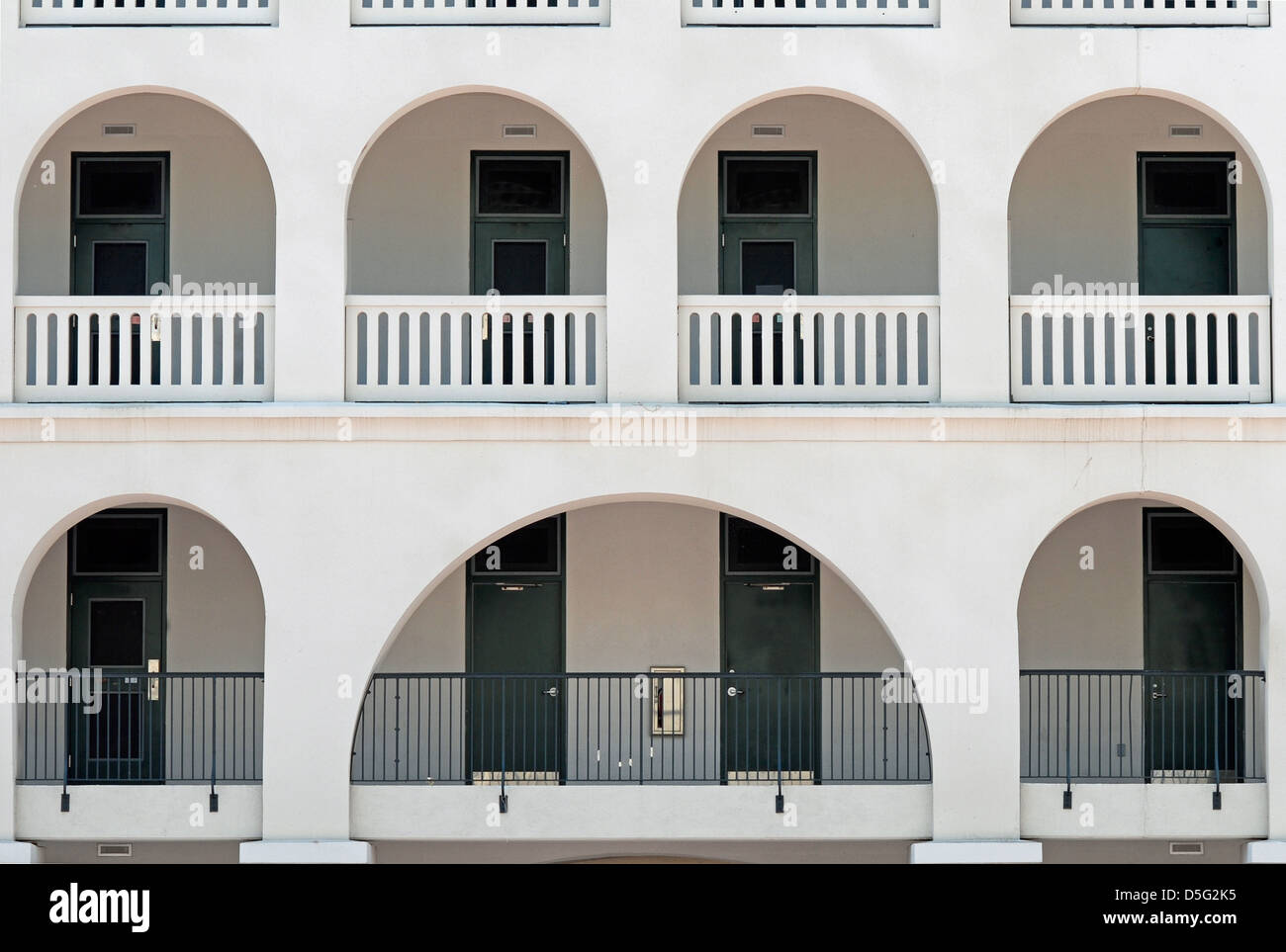 View of cadet barracks (dorms) at The Citadel, The Military College of South Carolina, located in Charleston, South Carolina. Stock Photo