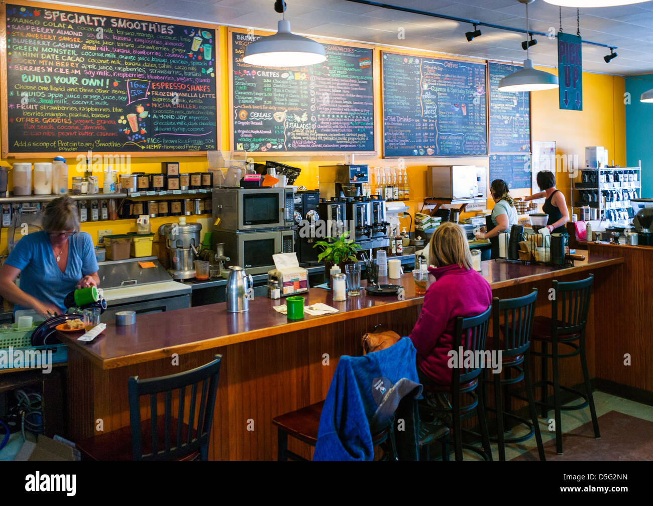 Interior view of The Bean Coffeehouse & Eatery, Gunnison, Colorado, USA Stock Photo
