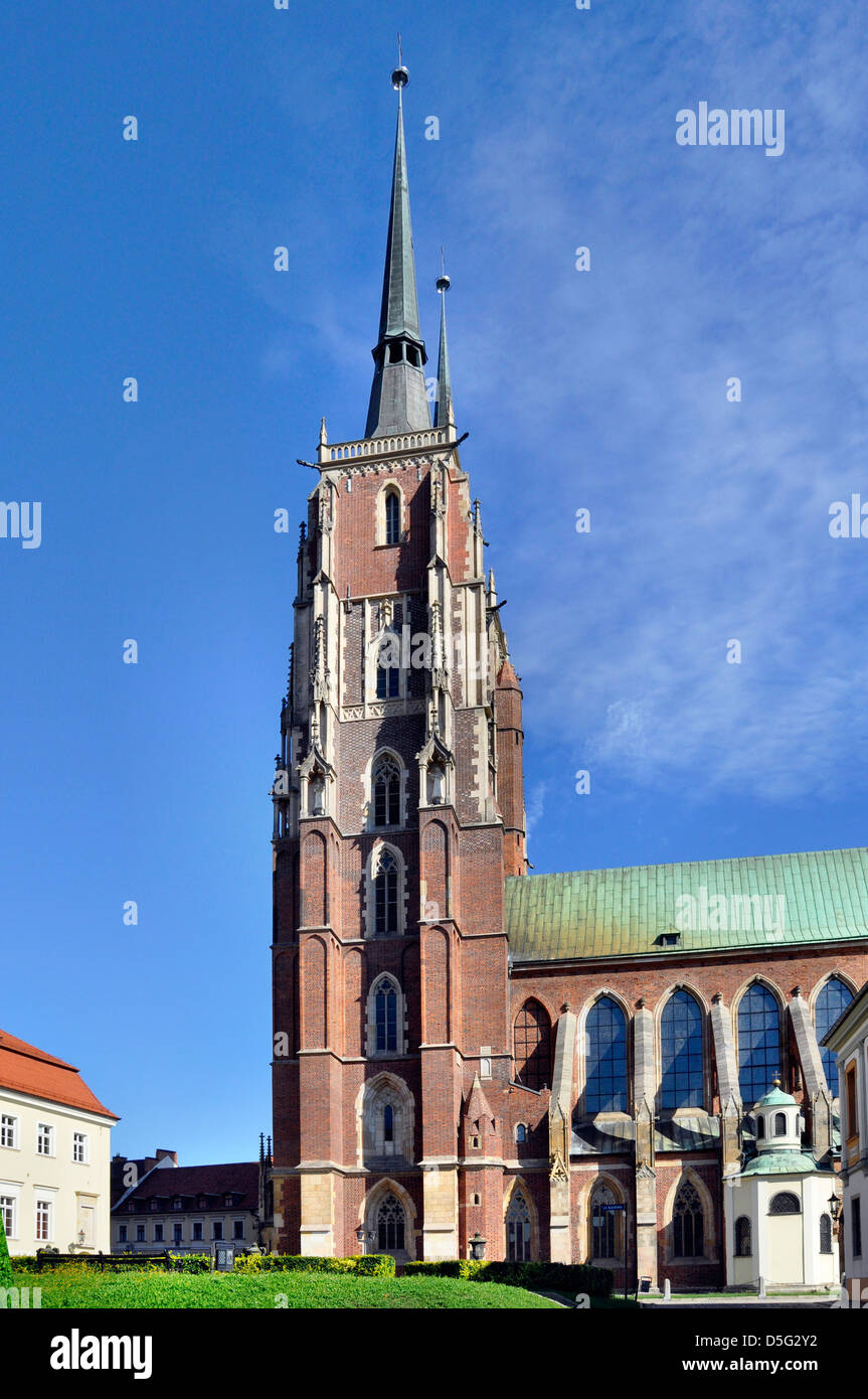 Medieval, Gothic cathedral in Wroclaw (Breslau), Poland Stock Photo