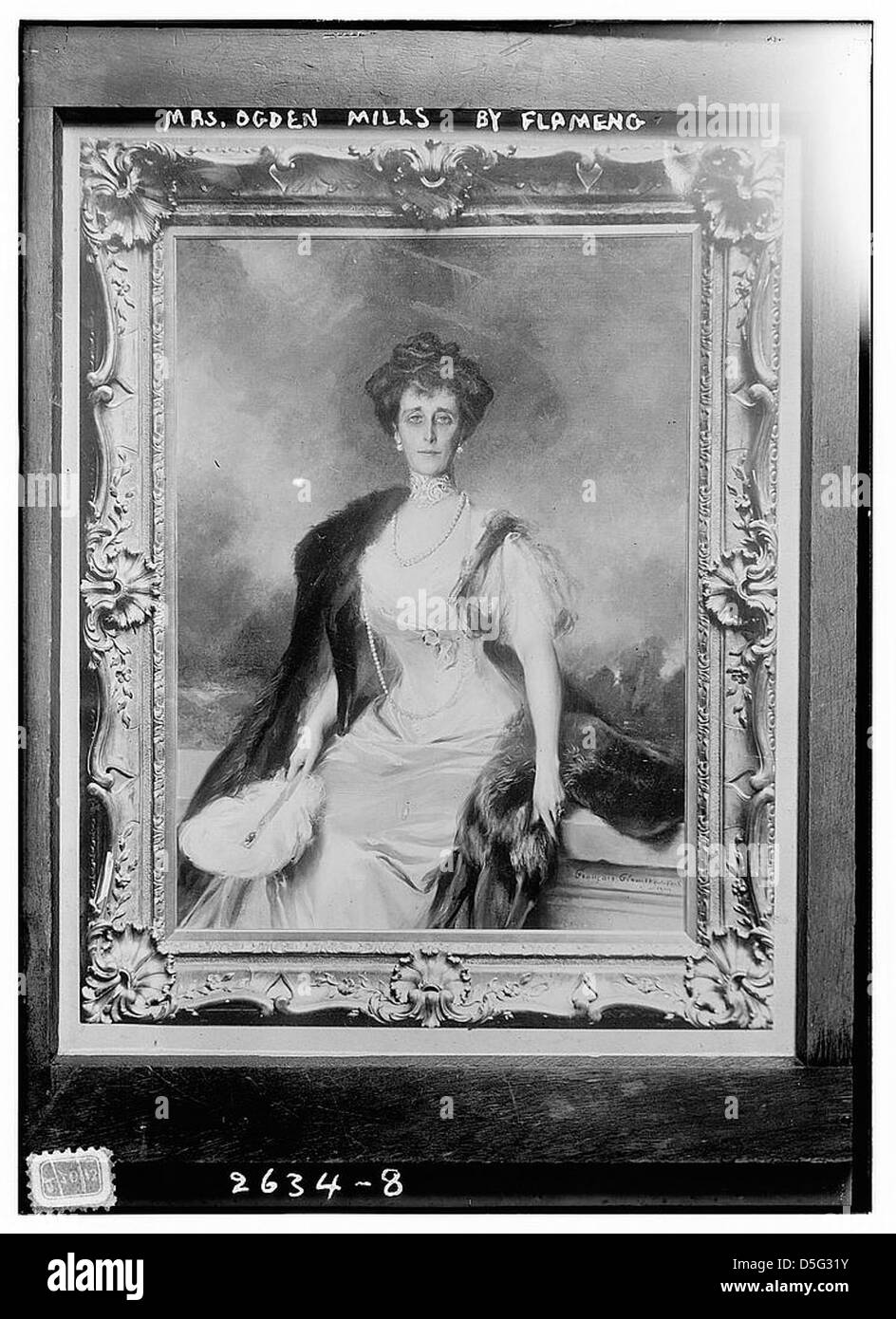 Mrs. Ogden Mills by Flameng (LOC) Stock Photo