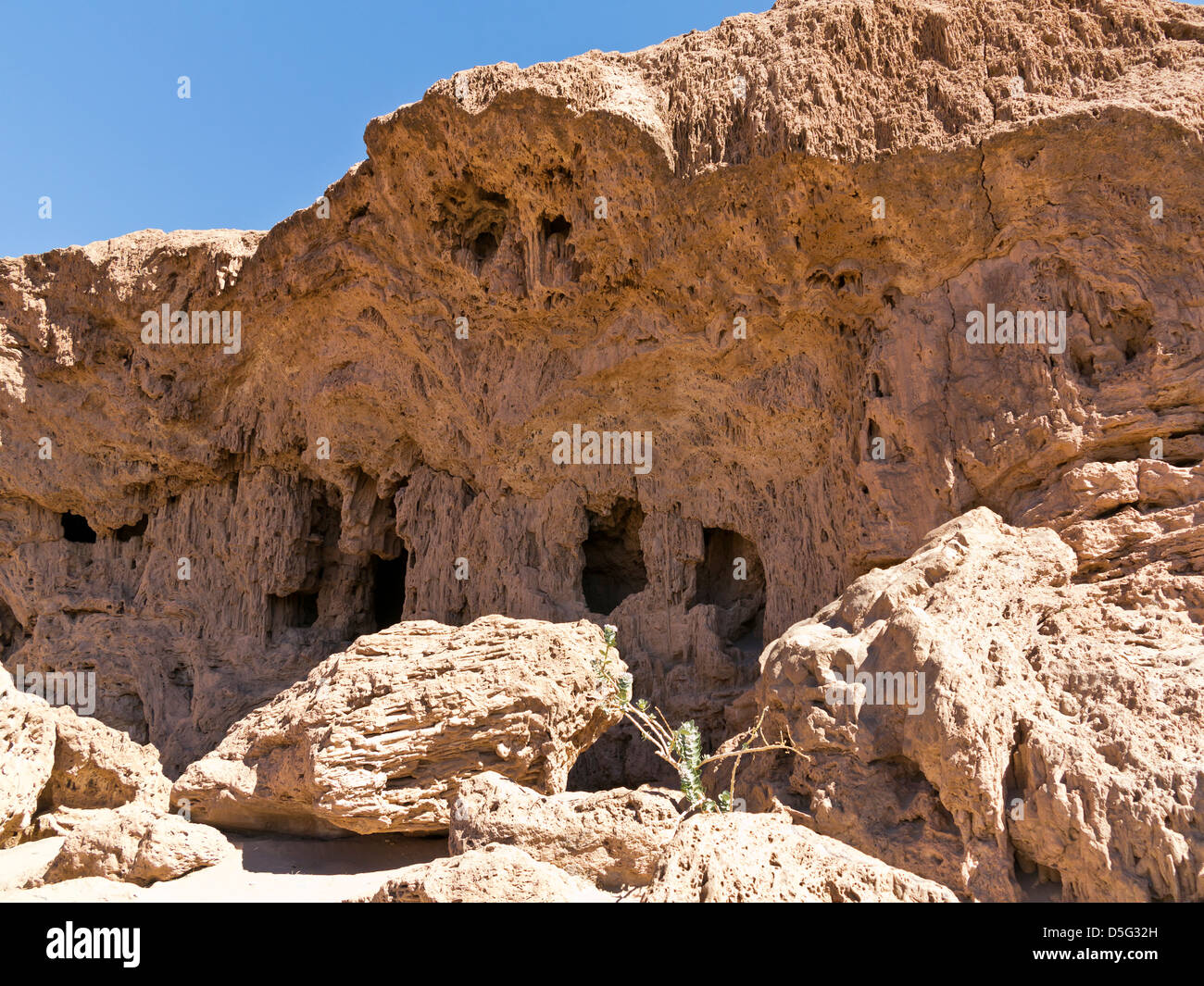 Sea Cave known locally as Grouttes de Messalit, close to Tata, south Anti Atlas Mountains of Morocco Stock Photo