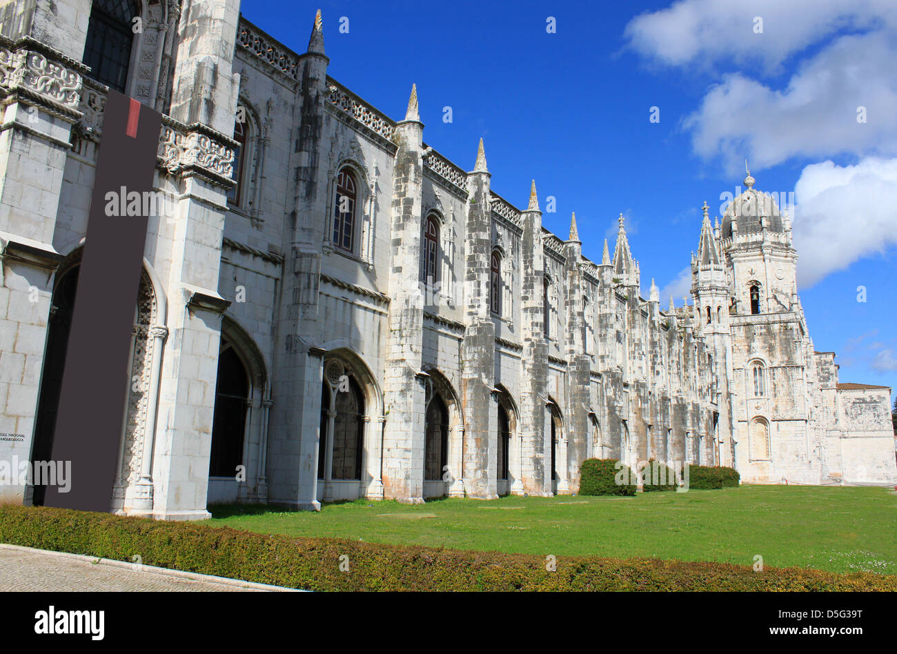 Jeronimos monastery ( Mosteiro dos Jeronimos) in Belem, Lisbon, Portugal showing Manueline architecture Stock Photo