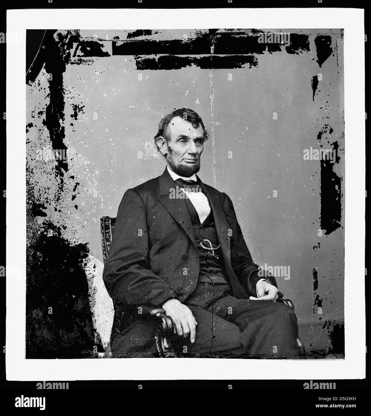 [Abraham Lincoln, U.S. President. Seated portrait, facing right] (LOC) Stock Photo