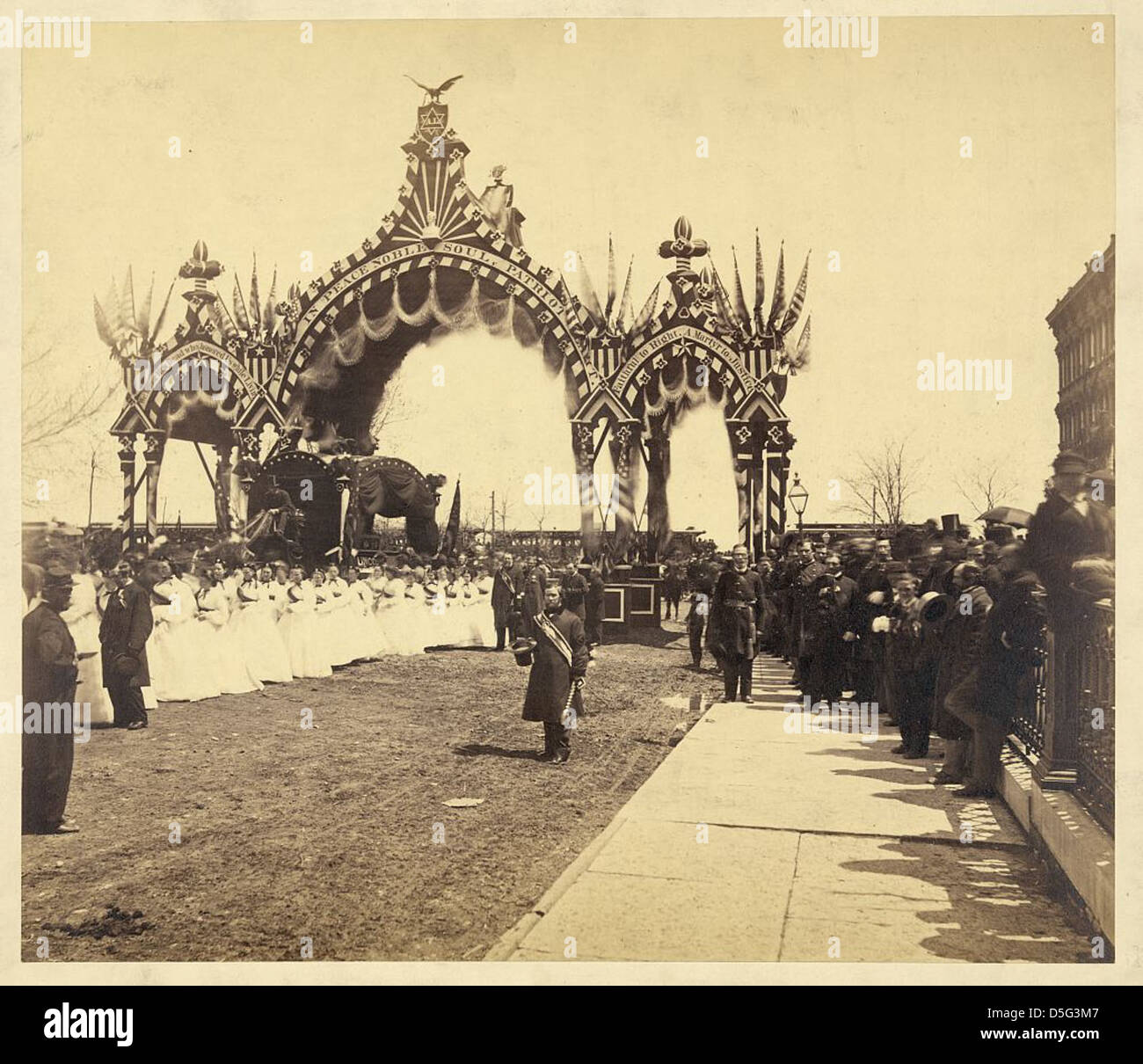 A historic photograph showing the arch at Twelfth Street in Chicago ...