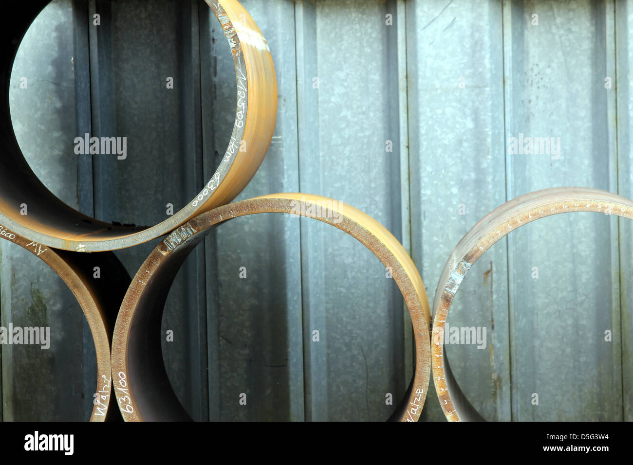 numbered steel tubes Stock Photo Alamy