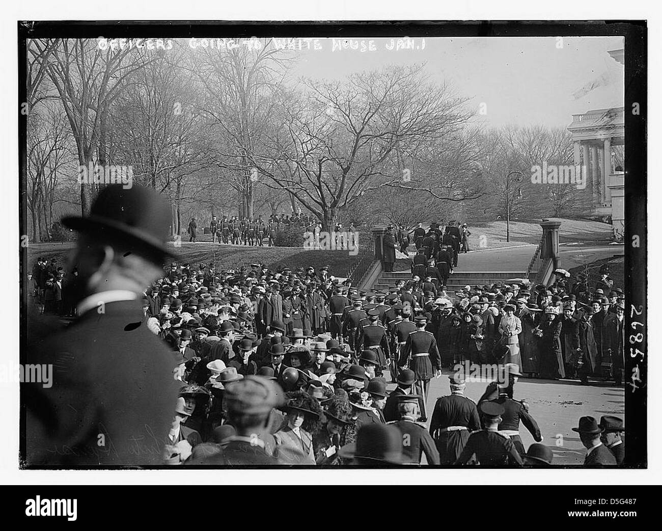 Officers going to Wh. House (LOC) Stock Photo