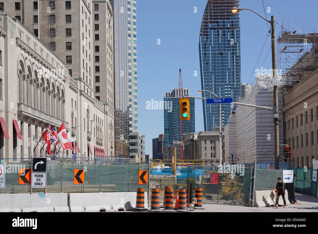 Front Street at Union Station, Front and York St. March 2013. Stock Photo