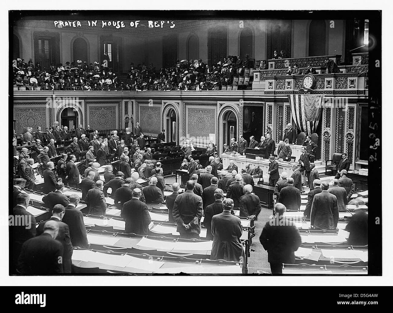 Prayer in House of Reps. (LOC) Stock Photo