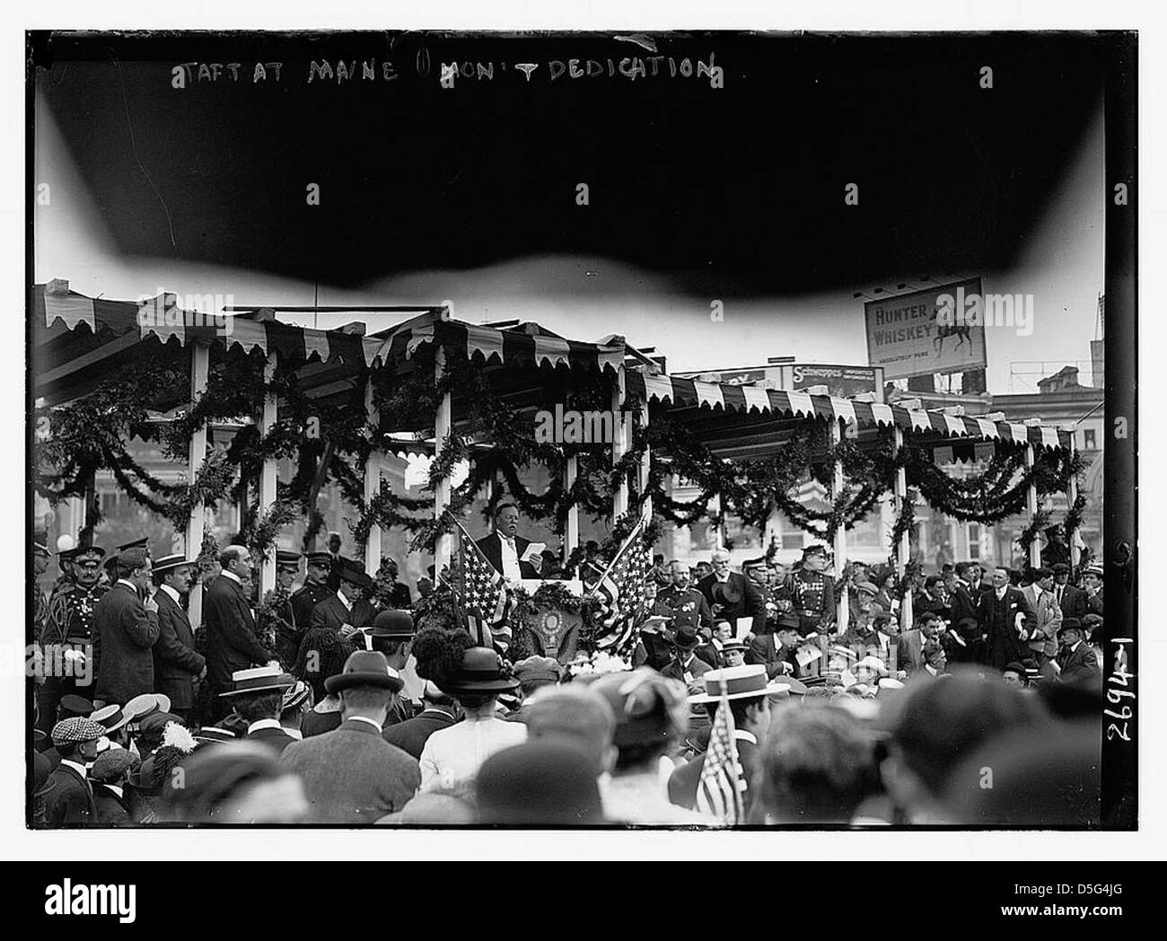 Taft at MAINE Monument dedication (LOC) Stock Photo